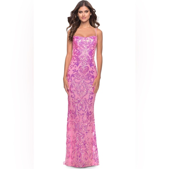 La Femme Dresses & Skirts - La Femme 31521 - Print Sequin Prom Dress